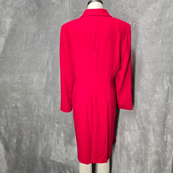 Kasper ASL Petite Womens Dress Blazer Jacket Red Gold Button Front Size 12P - Picture 11 of 16